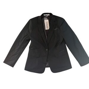 NWT Kelyaa Women's Size M Black Blazer Capsule Career Work Job Metallic Trim